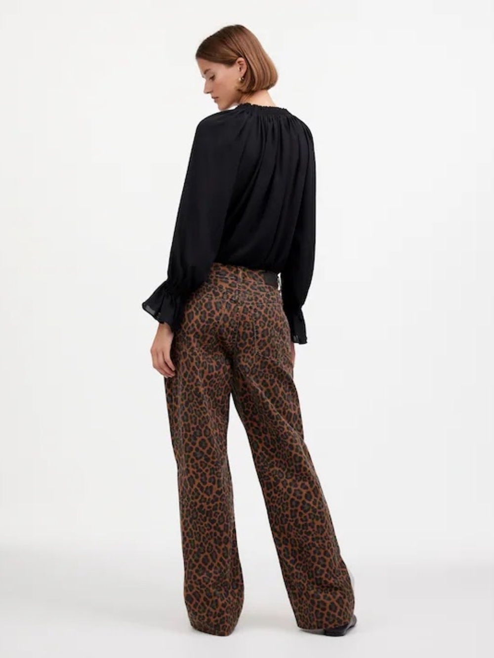 NWOT Madewell Low Slung Baggy Jeans in Leopard Print- Size 26 - Picture 4 of 7